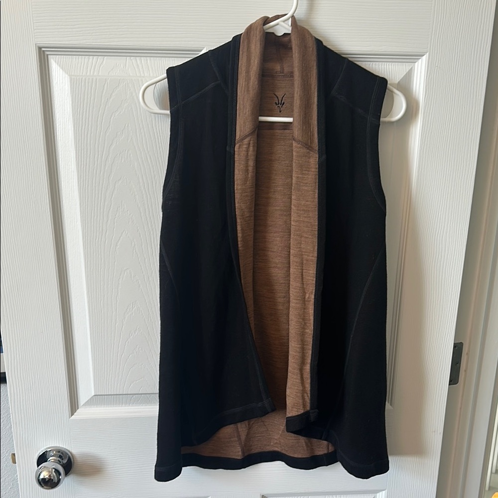 Ibex Black and Brown reversible Open Front Vest